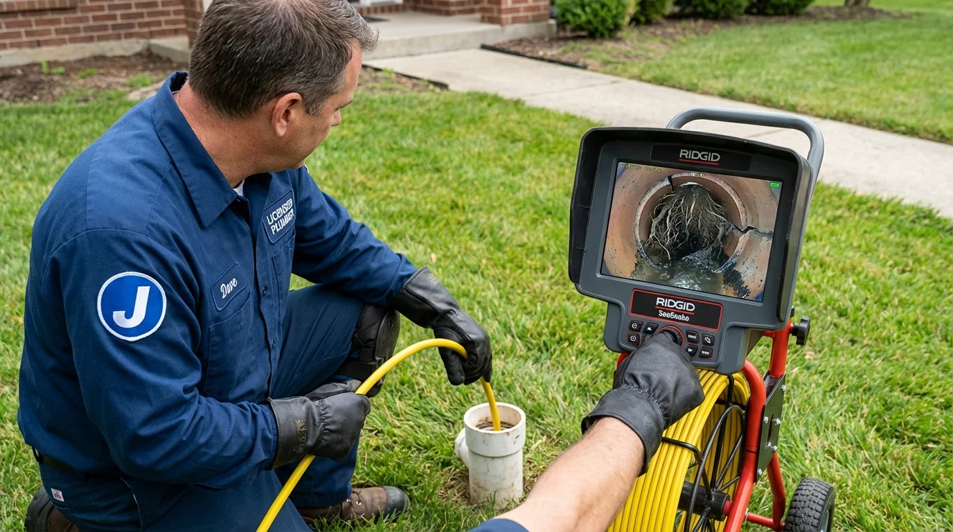 Sewer camera inspection being performed by Johns Plumbing LLC in Paul