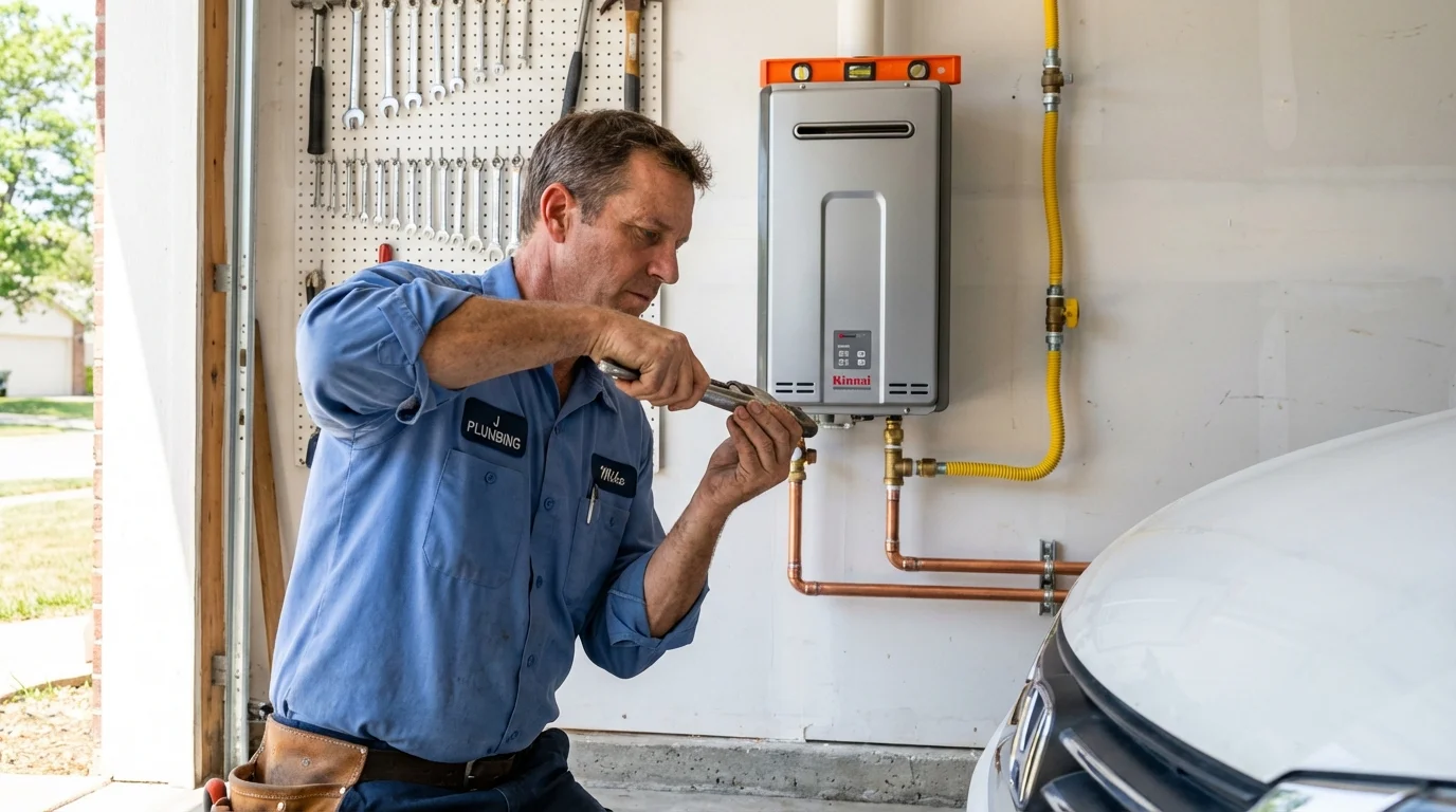 Tankless water heater installation by a Johns Plumbing LLC plumber in Paul